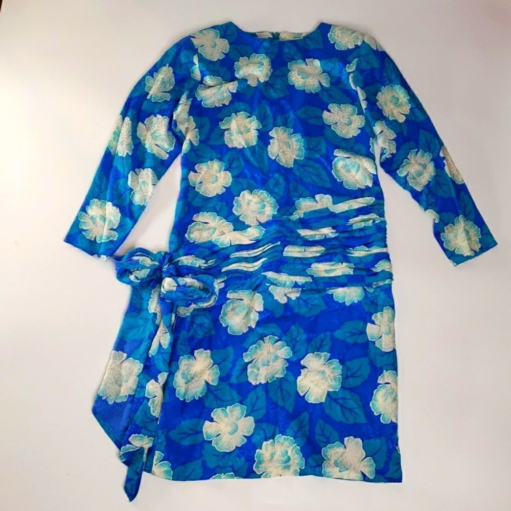 Vintage Floral 100% Silk ST GILLIAN Dress Size 10 - Picture 5 of 12